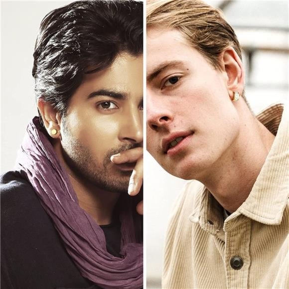 Mens Earrings 11 Pairs Stainless Steel Small Hoop Earrings Cross Dangle Men - Picture 2 of 5